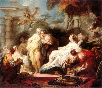 Psyche zeigt ihren Schwestern ihre Geschenke von Amor von Jean Honore Fragonard